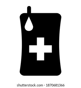 blood bag vector icon, IV bag in trendy flat style