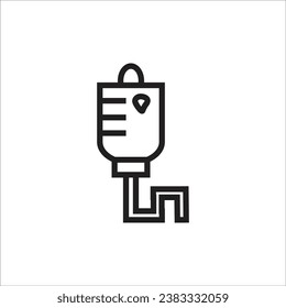 línea de icono del vector de bolsas de sangre nueva