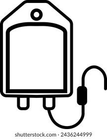 blood bag vector icon. simple modern icon design line style, Medical clinic healthcare treatment of patient symbol. liquid fluid plasma blood donation plastic bag or tube. for logo, presentation,