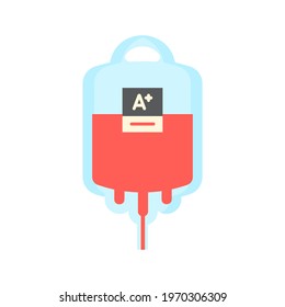 Blood bag vector illustration concept for blood donation and other medical purpose. 