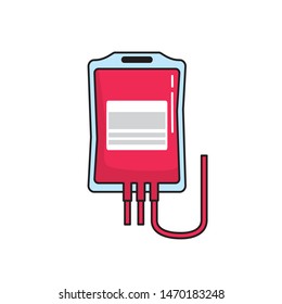 Blood bag vector illustration isolated on white background. Blood bag cartoon vector 