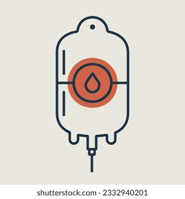 Blood Bag vector isolated icon. Medicine and healthcare, medical support sign. Graph symbol for medical web site and apps design, logo, app, UI