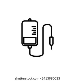 Blood Bag Vector Line Icon Illustration.