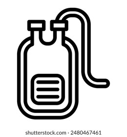 Diseño de iconos de línea de Vector de bolso de sangre