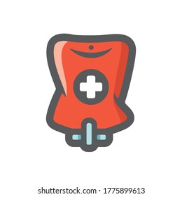 Vector de bolsa de sangre Fuente de plasma Ilustración de dibujos animados
