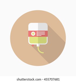 Blood bags icon , Vector flat long shadow design.