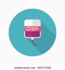 Blood bags icon , Vector flat long shadow design.