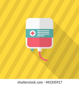 Blood bags icon , Vector flat long shadow design.
