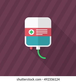 Blood bags icon , Vector flat long shadow design.