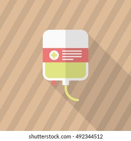 Blood bags icon , Vector flat long shadow design.