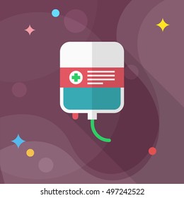 Blood bags icon , Vector flat long shadow design.