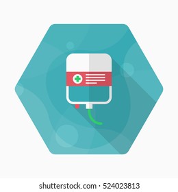 Blood bags icon , Vector flat long shadow design.