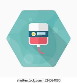 Blood bags icon , Vector flat long shadow design.