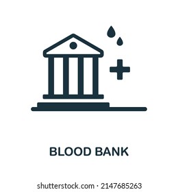 Blood Bank Flat Icon. Colored Element Sign From Transplantation Collection. Flat Blood Bank Icon Sign For Web Design, Infographics And More.