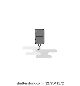 Blood bottle Web Icon. Flat Line Filled Gray Icon Vector