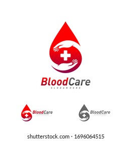 Vektorillustration des Blood Care-Logos, Design des Creative Droplet Blogs