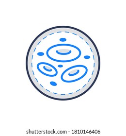blood cell, flat blue outline icon 