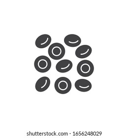 Blood cells vector icon. filled flat sign for mobile concept and web design. Leukemia blood cells glyph icon. Symbol, logo illustration. Vector graphics