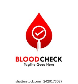 Blood check design logo template illustration
