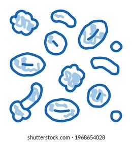 blood with cholesterol sketch icon vector. Hand drawn blue doodle line art blood with cholesterol sign. isolated symbol illustration