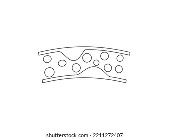Sangre, colesterol, icono del vaso. Ilustración vectorial.
