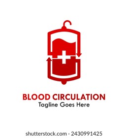 Plantilla de logotipo de diseño de circulación de sangre