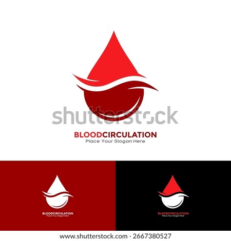 Blood circulation vector logo design. Suitable for medical and healthcare brands, blood donation centers, diagnostic labs, and wellness companies, health, and dynamic flow