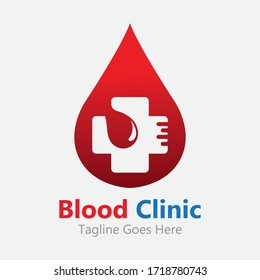 Blood Clinic logo design concept vector, Health logo template icon