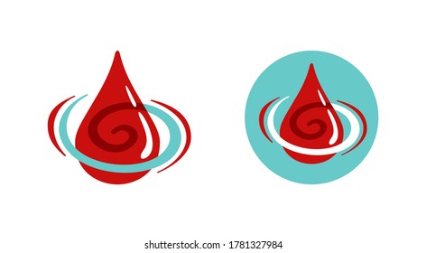 Blood Coagulation (clotting) Icons - Blood Changes From Liquid To Gel Process - Isolated Vector Symbol Medical Purposes (drugs, Medicals, Vitamins) In 2 Variations