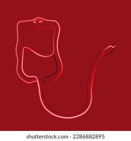 Contenedor de recolección de sangre. Donación de sangre. Vector aislado ilustra la donación de sangre.