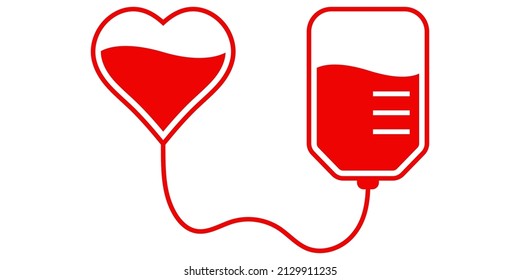 Blood collection and transfusion icon, donor sign, blood transfusion station logo