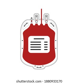 Blutcontainer beschnitten Symbol. Plastiktüten. Kapazität zur Bluttransfusion und zum Transport.