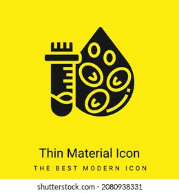 Análisis de recuento sanguíneo Icono mínimo de material amarillo brillante