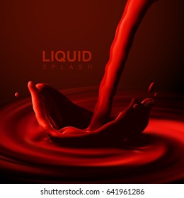 Blood crown splash. Vector 3d illustration.