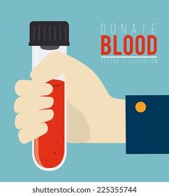 Blood design over blue background, vector illustration