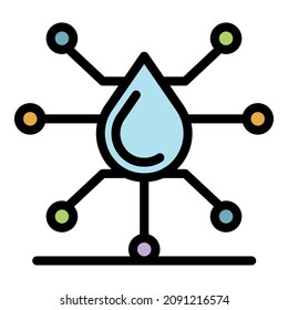 Blood diagnostics icon. Outline blood diagnostics vector icon color flat isolated