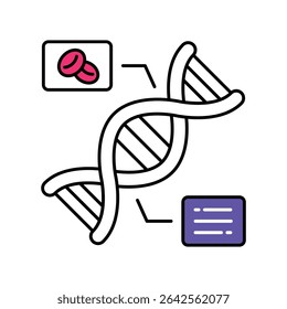 Blood Dna Vector Filled outline illustration style icon. EPS 10 file