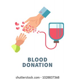 Blood Donation Agitative Poster With Adult And Child Hands