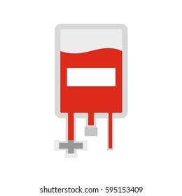 Blood donation bag icon in flat style isolated on white background vector illustration