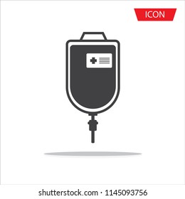Blood donation bag icon vector isolated on white background.