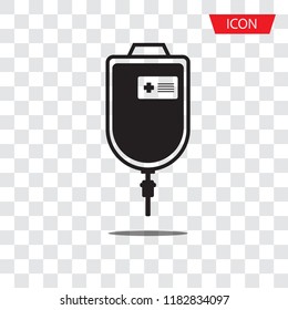 Blood donation bag icon vector isolated on white background.