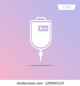 Blood donation bag icon vector isolated on white background. 