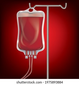 Blood donation bag vector illustration.