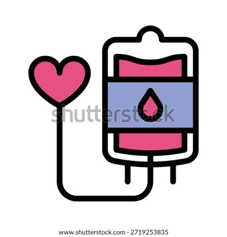 Blood Donation Bag Vector Illustration, Filled Style Icon.