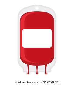 Blood donation bag white background. plasma transfusion. Medical vector illustration
