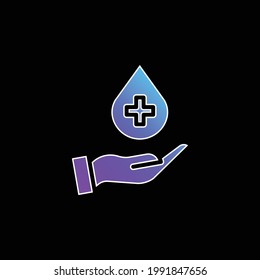 Icono del vector gradiente azul de donación de sangre