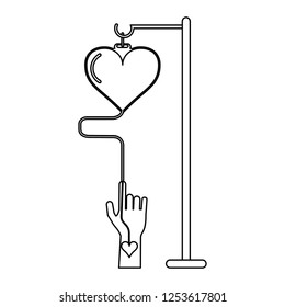 Blood donation campaign elements black and white