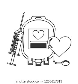 Blood donation campaign elements black and white