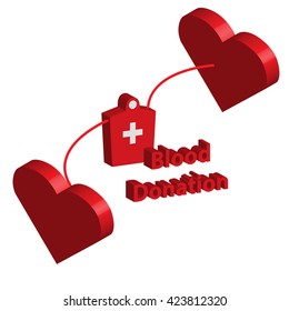 Blood donation of concept vector on white isolate background