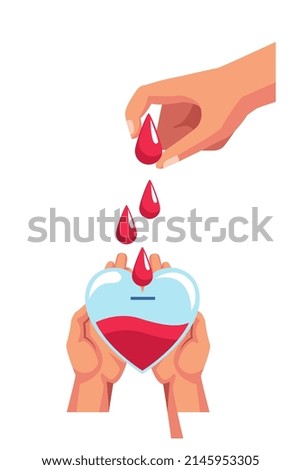 Blood donation conceptual vector illustration. Unique illustration of blood donors and recieved.
